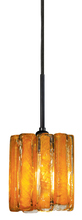  PD162AMBZRT6BBL - Pendant Xylo Amber Glass Bronze Black Cord 120v 60W Retro Edison